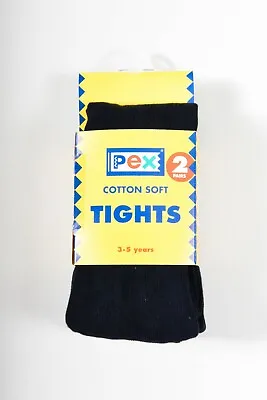 £12.50 • Buy Kids Navy Tights 2 Pair Pk Cotton Soft Ages 3 - 13 Great For School 