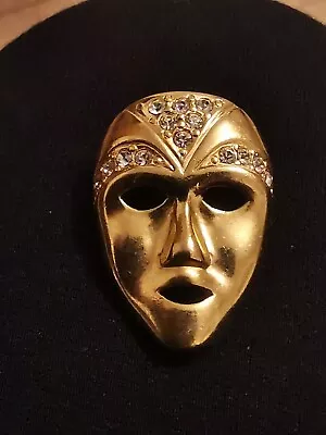 Vintage Face Mask Brooch Art Deco Inspired Jewellery Opening Night Gift  • £8