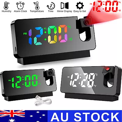 Smart Alarm Clock LED Digital Projection Temperature Time Projector LCD Display • $24.85