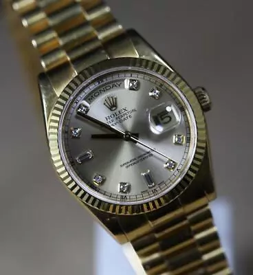 Rolex Day-Date 118238 Double Quick Set 18k Yellow GOLD 36mm Diamond Dial Fluted • $24600