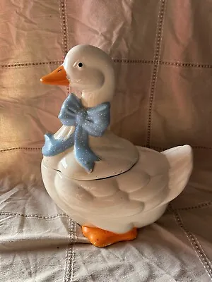 Cookie Jar Vintage Cookie Jar Duck Cookie Jar Retro Cookie Jar White Duck • $54.99