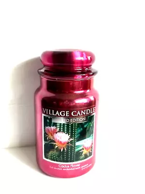 NEW Village Candle 26 Oz CACTUS FLOWER Limited Edition Glass Jar Scented Candle • $58