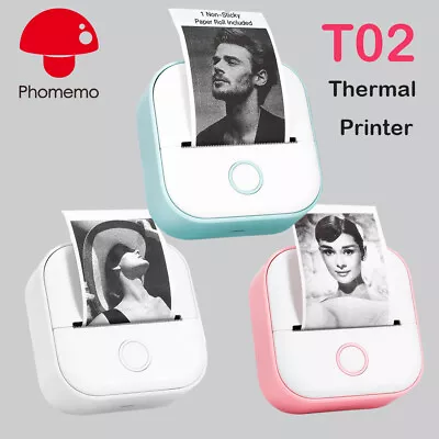 Phomemo Mini Pocket Thermal Printer Wireless Bluetooth Photo T02 Or Label Paper • $8.99