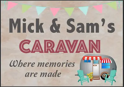 Personalised Caravan Metal Sign Wall Plaque Gift Decor Campervan Mobile Gift • £6.99