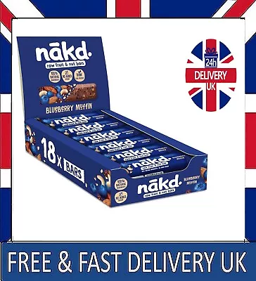 Nakd Blueberry Muffin Bar 35g (Pack Of 18) Free & Fast Delivery UK • £15.59
