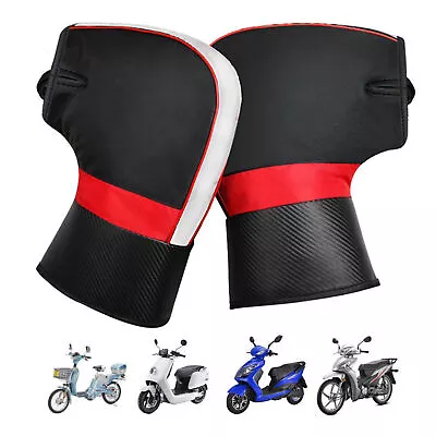 Waterproof Motorcycle Handlebar Gloves Hand Fur Muffs Winter Thermal Warm Mitts • $27.20