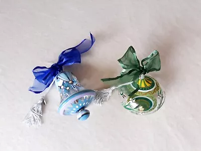 $26.99 • Buy Lenox Hand-painted Gems / Christmas Tree Ornaments, Set Of 2 (Blown Crystal)