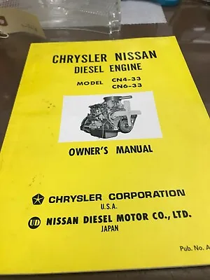 International Scout Chrysler Nissan Diesel Owners Manual Non Turbo • $19.95