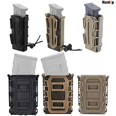 Tactical Magazine Pouch For 5.56 7.62mm 9mm Pistol Rifle Mag Carrier+Molle Clip • $9.49