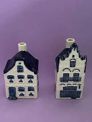 Vintage KLM Delft Blue Holland Houses Ashtrays Marked 20 & 1780 • $99.99