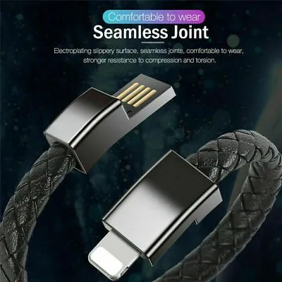 Bracelet Leather USB Lead Charger Cable Micro USB Type C Fast Charge For IPhone • $8.62