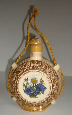 Vintage Merkelbach Germany Ceramic Hand Painted Flask 2-Sided Souvenir Pottery • $19.99