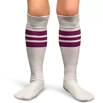 Couver White REFEREE Striped Knee High Baseball/Softball Spots Socks • $13.99