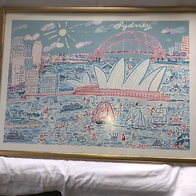 Ken Done  Sydney Harbour Vintage Framed Art Print Opera House Australia. • £175