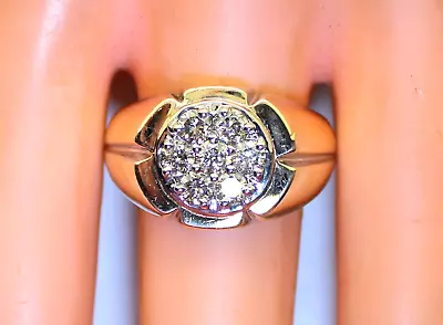 Gorgeous Men's 10K Gold .84 Ct Diamond Cocktail/Cluster Ring Size 9.75 • $695