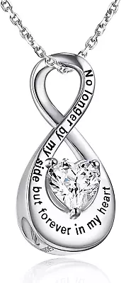 Cremation Jewelry Urn Necklace For Ashes - Sterling Silver Inlaid Tear Drop Hear • $103.46