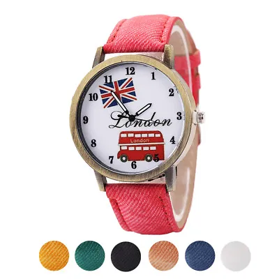 Fashion Union Jack London Bus Wrist Watch MultiColor New British Flag Free Track • £14.45