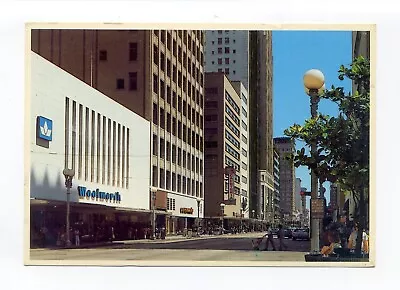 Houston TX  4  X 6  Postcard Intersection Of Main & McKinney Streets Woolworth • $7