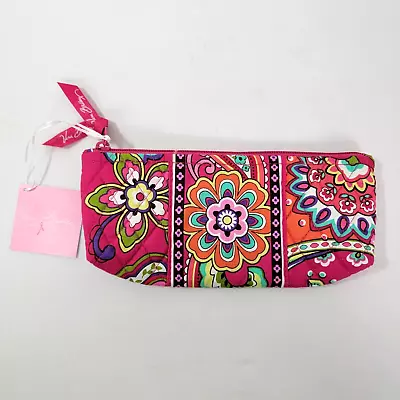 Vera Bradley Brush & And Pencil PINK Swirls Make-up Case Bag Plastic Lined NEW • $19.99