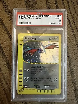 Pokemon 2002 Expedition PSA 9 Mint Holo Skarmory Card 27/165 • $9.99