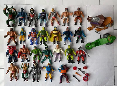 Vintage He-Man Masters Of The Universe MOTU Figures Lot 28+ Accessories Weapons  • $275