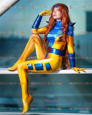 X-Men Phoenix Cos Jumpsuit Jean Grey Cosplay Woman Bodusuit Costume Halloween UK • £39.59