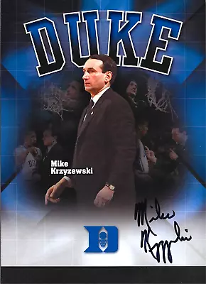 Iconic MIKE KRZYZEWSKI Autograph DUKE BLUE DEVILS 8.5x11 Color Photo Heavy Stock • $50.15