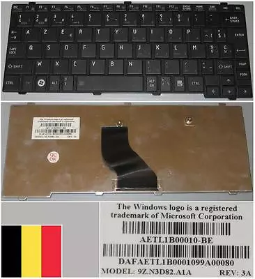 Keyboard AZERTY Belgian Toshiba Satellite NB200 AETL1B00010-BE 9Z.N3D82.A1A Blk • $72.04