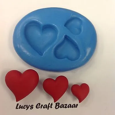 Silicone Mould Love Hearts Wedding Marriage Valentines Romantic Cup Cake Topper  • £2.69