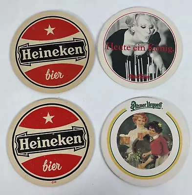 Vintage Lot Of 4 German Beer Coasters Heinekin Konig Pilsner • $9.68