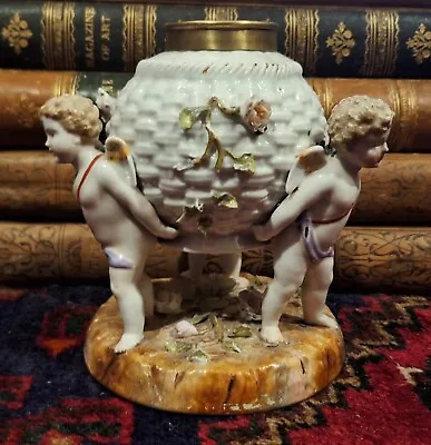 Sitzendorf Porcelain Cherub Oil Lamp Base • £29