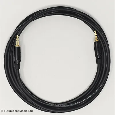 Stereo Mini 3.5mm Jack To Jack Lead Audio Aux Van Damme Pro Cable Black - 1.5M • £20.95