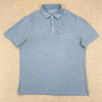 Vineyard Vines Shirt Men's Large Blue Edgartown Short Sleeve Stretch Golf Polo • $15.97