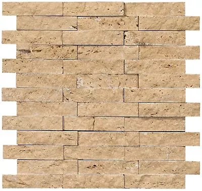 Shaw CS39H Split Face Noce - 4  X 1  Rectangle Brick Mosaic Wall - Noce • $29.97