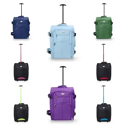 Ryanair 55 Cm Cabin Carry On Hand Luggage Suitcase Approved Trolley Case Bag • £22.89