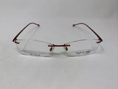 Lightec Morel 7776l Rp 004 52/16/135 Red France Rimless Eyeglasses Frame  !917 • $100