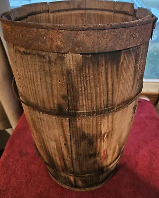 Vintage Wooden Nail Keg Barrel 18” Tall Rustic • $34.99