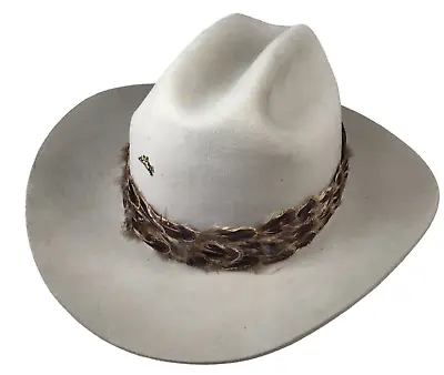 VTG Stetson Rancher 3X Beaver Silver Belly Tan Cowboy Hat SZ 6 7/8 Western Hats • $89.95