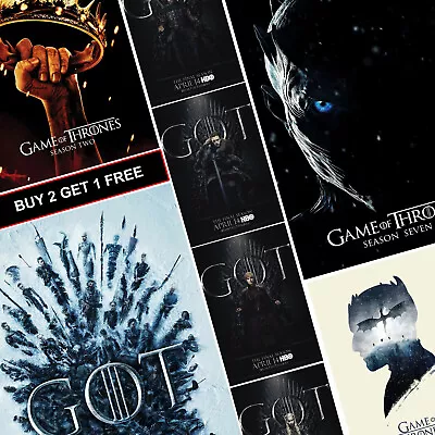 Game Of Thrones Posters TV A4 A3 Prints Art All Seasons Westeros GOT Night King • £1.99