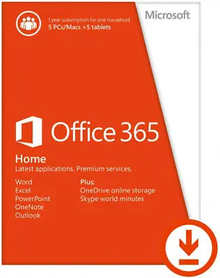 $120 • Buy Office 365 Home Subscription 1 Year Up To 5 Users 6GQ-00093 (ESD)