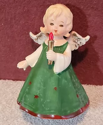 Rare Vintage Lefton Christmas Angel With Candle KW4836 Hand Painted Green Japan • $39.95