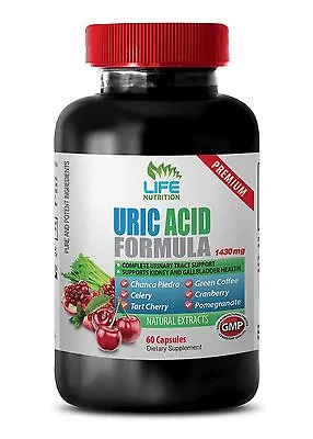 $18.86 • Buy Gout Relief Pills Uric Acid Formula 1430mg Pomegranate Extract 1 Bottle 60 Caps