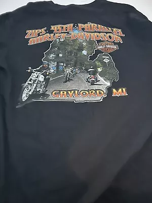 Gaylord MI Harley Davidson T-Shirt Double Sided Adult Medium Black • $15.19