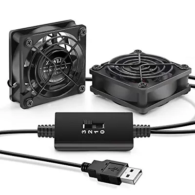 Dual USB Cooling Fan 60mm With Speeds Control 5V Ball Bearing Mini USB Fan Fo • $21.90