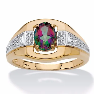Mystic Fire Topaz 18k Gold Over Sterling Silver Ring 8 9 10 11 12 13 • $299.99