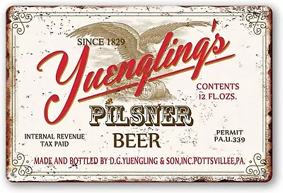 $19.95 • Buy Yuengling's Pilsner Beer Bar Pub Happy Hour Rustic Metal Sign 8 X 12 Inches