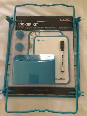 £17.66 • Buy 7 Pc Locker Kit NEW Wire Shelf Magnetic Mirror Dry Erase Board Marker Cup Blue