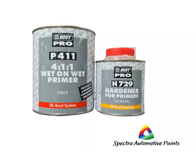 HB Body 411 Wet On Wet Primer Grey 2K 1.25L Kit. 4:1:1. Automotive Paint • $70
