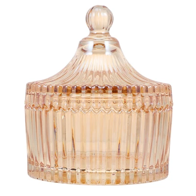 £23.49 • Buy Candy Jar Glass Snack Canister Candy Storage Bowl Buffet Crystals Decor