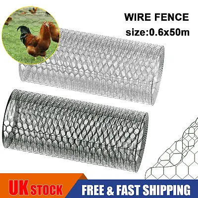 Hexagonal Wire Mesh Galvanised Mesh Wire Fence Garden Pet Fencing • £9.84